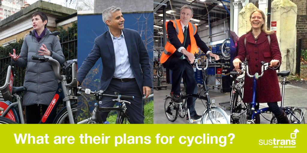 SustransLondon's tweet photo. We have blogs from @CarolinePidgeon, @SadiqKhan, @sianberry and @ZacGoldsmith - Read here: https://t.co/DKFh7wOcZ5 https://t.co/3vsGAXuWAA