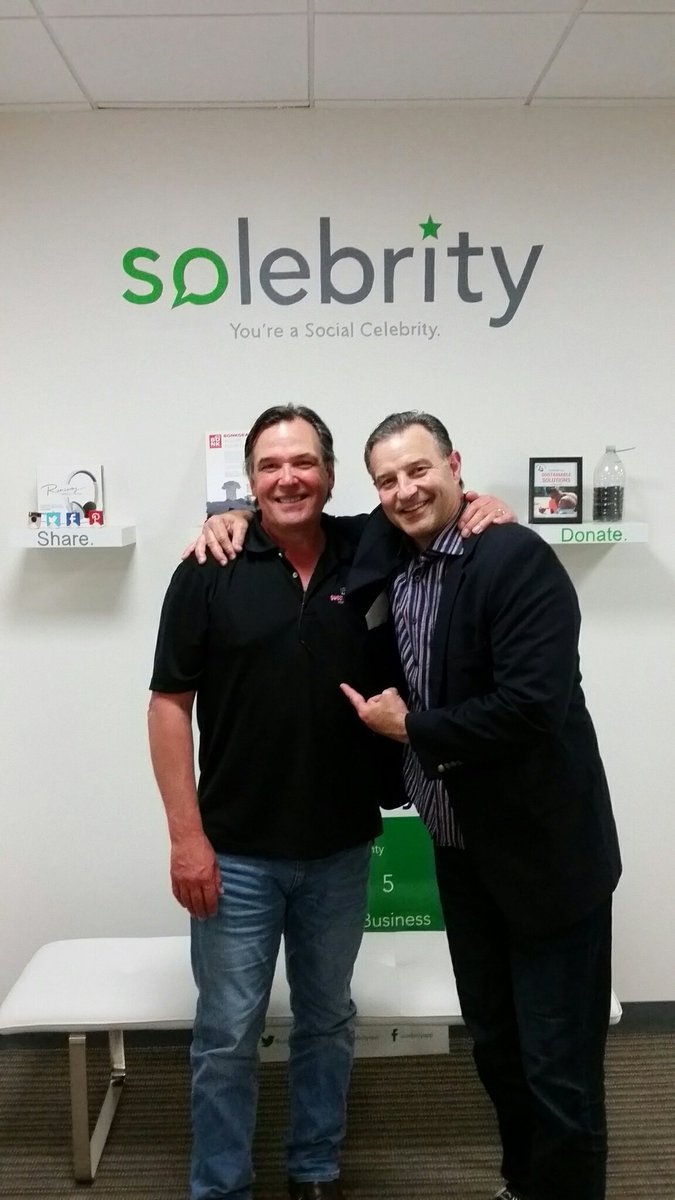ChrisPetrakis's tweet photo. Always a great way to start the day when your cousin makes a surprise appearance at the office. @solebrityapp https://t.co/qr5d3331K7