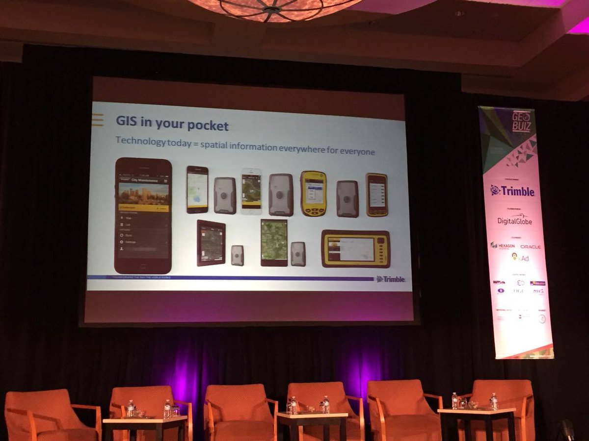 RT <a href="/TrimbleNews/">Trimble Geospatial</a>: RT @geoworldmedia: #GIS is in your pocket, says Bryn Fosburgh #Trimble  #GeoBuizSummit