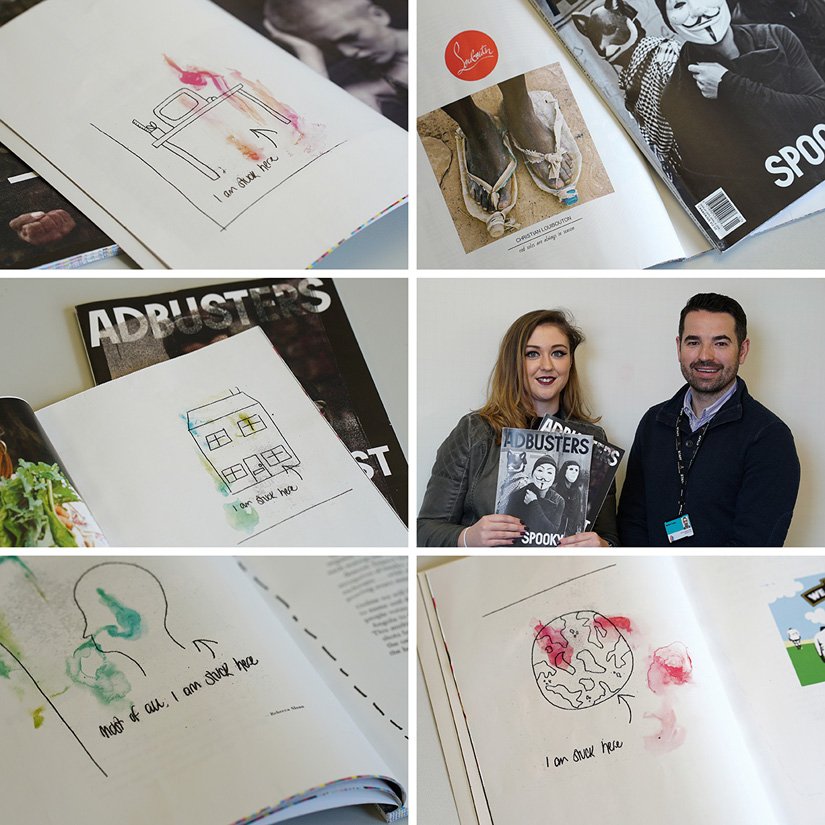 SRCgraphics's tweet photo. Some of Becki’s work has been published in both the March and April issues of @Adbusters magazine. Super proud! https://t.co/AhKmLqfg72