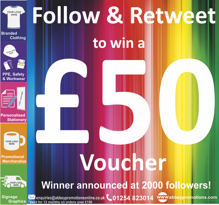 FlashBlaney's tweet image. RT @AbbeyPromotions: #competition! #RT &amp;amp; #Follow to #win a £50 voucher! Winner at 2000 followers. #lancashire  🐁🍟🌿⏰