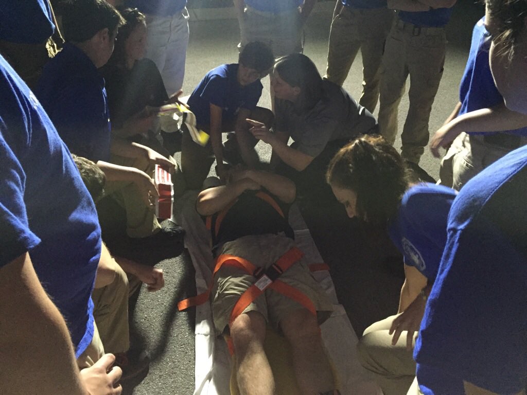 MtJulietFire's tweet image. Fire Explorers training on spinal immobilization. #fireexplorers