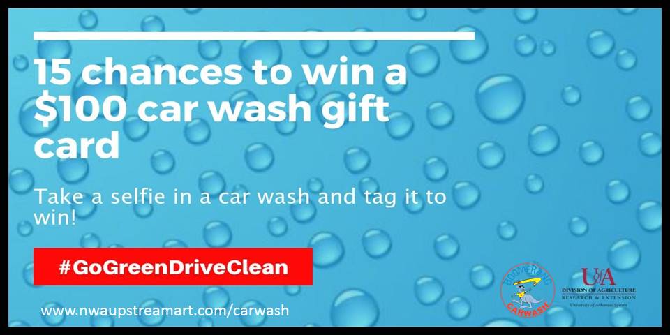 NWAUpStreamArt's tweet photo. Enter daily until May 31st! Keep water clean by not washing your car on streets or driveways! #gogreendriveclean https://t.co/DaGRWa66kS