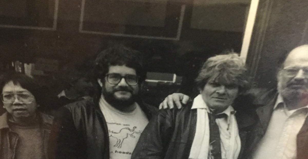 Dr. Jesse Cabrera; Neeli Cherkovski,
Gregory Corso, and Allen Ginsberg
In front of Cafe Trieste 1985