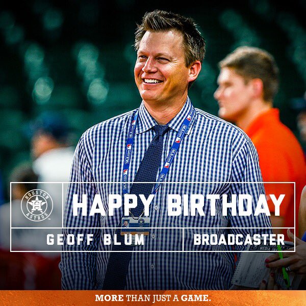 astros's tweet photo. Happy Birthday for former #Astros player and current broadcaster @blummer27! https://t.co/bJJJVZaLRy
