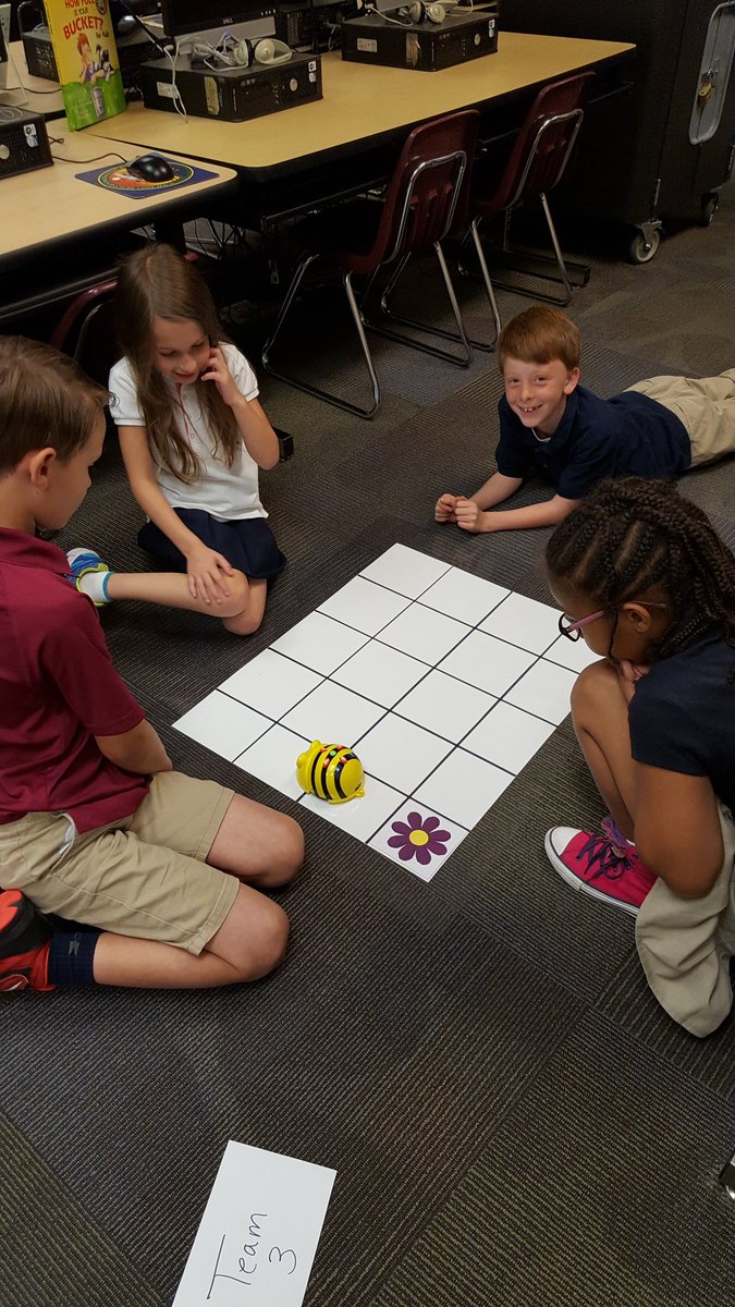 #lcelower so proud of our students K-2 using code to program Bee Bots.