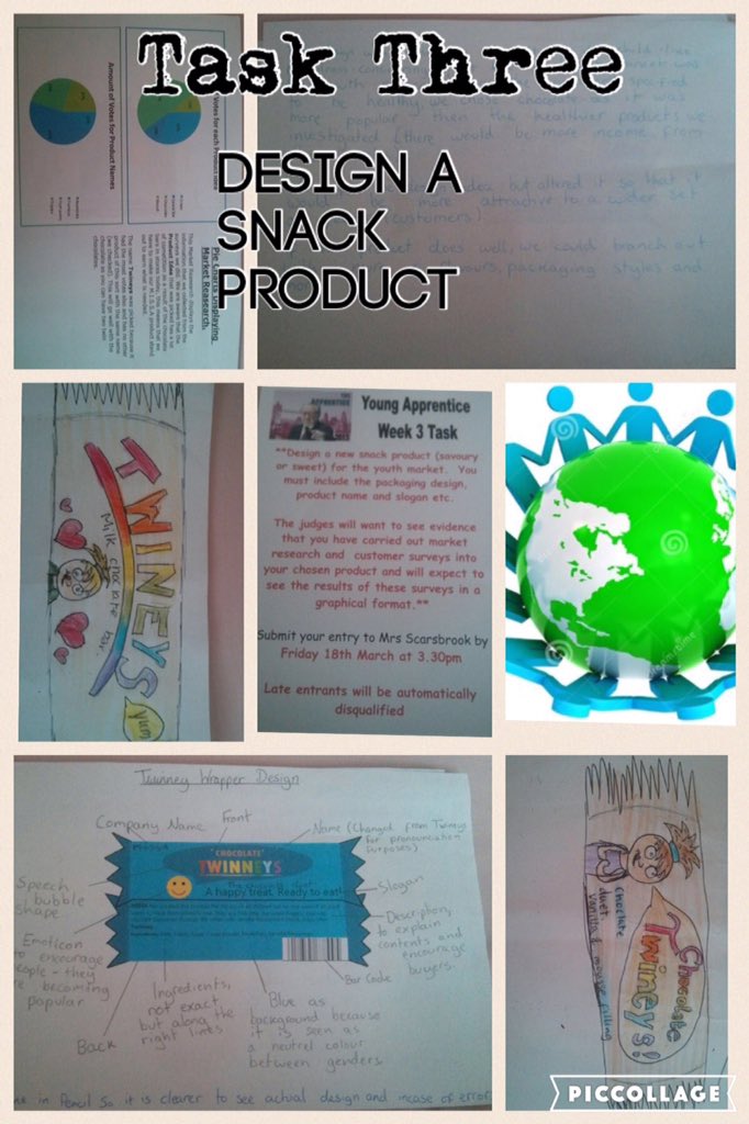 MISSANMBEC's tweet photo. This is our third task. We had to design a snack product. We designed a chocolate bar called twineys. https://t.co/hSEevcoWFu