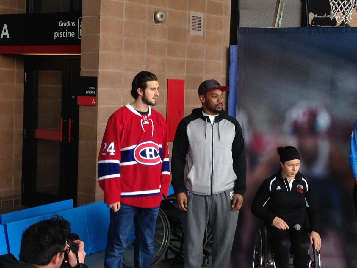 The <a href="/CanadiensMTL/">Canadiens Montréal</a> Philip Danault &amp; <a href="/MTLAlouettes/">Alouettes de Montréal</a> Tyrell Sutton here to support Defi Sportif