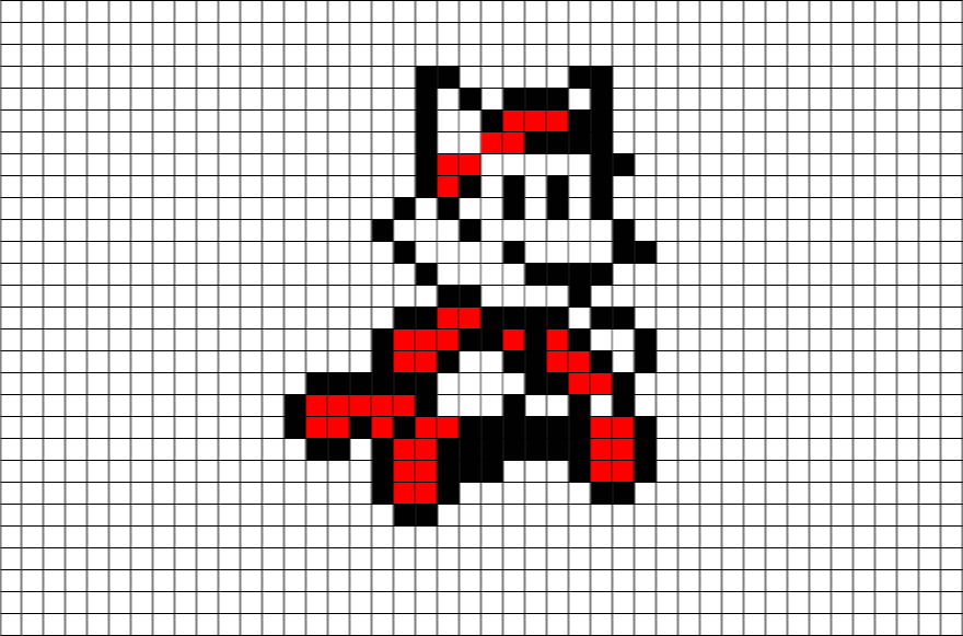 Mario Pixel Art Black And White Grid - bmp-flatulence