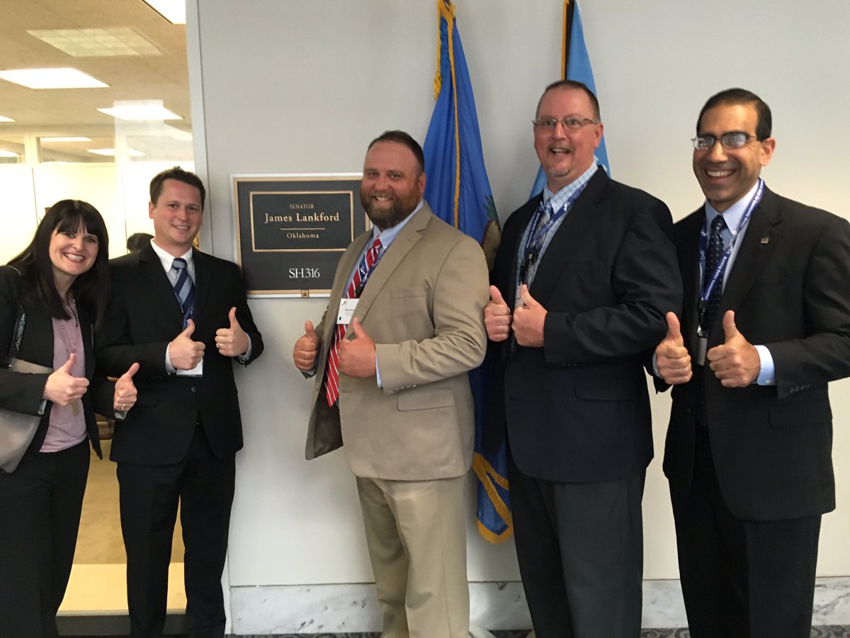 A big OK thumbs up! Getting ready for our first visit on the hill with <a href="/SenatorLankford/">Sen. James Lankford</a>! <a href="/CBAOK/">CBAO</a> #ICBAWPS16