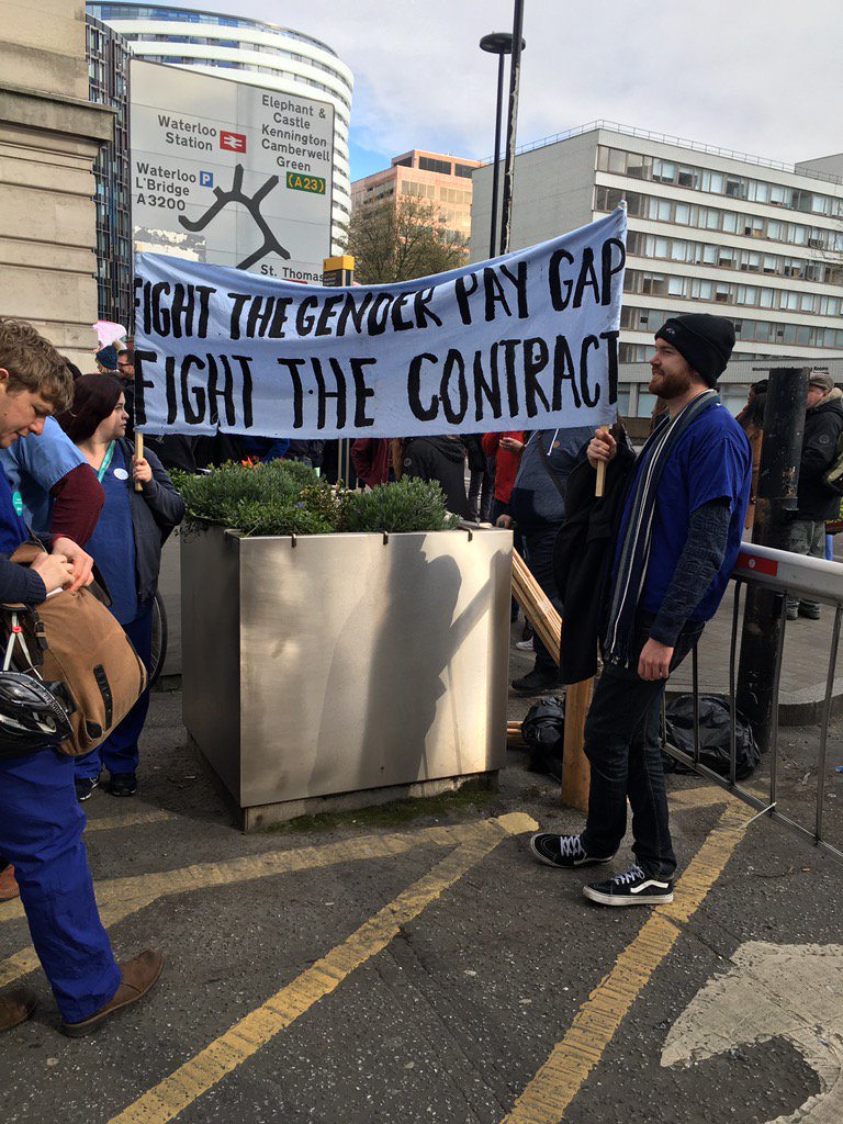 Preparing to march at St Thomas' Hospital #JuniorDoctorsStrike #SaveOurNHS