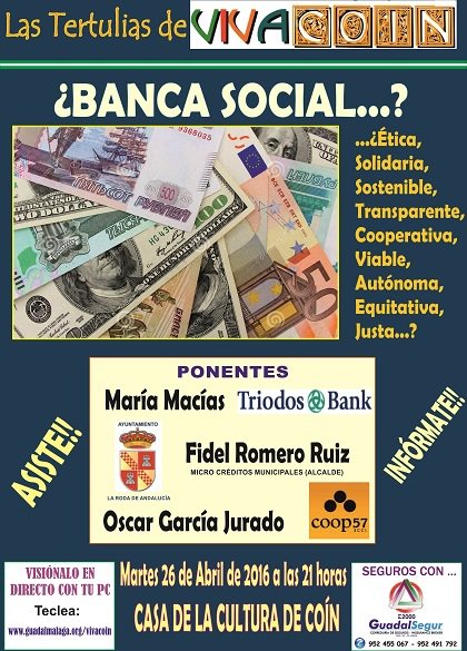 coinmemata's tweet photo. Banca ética, de la mano de @VIVACOIN, como siempre. A las 9 en la Casa de la Cultura. https://t.co/khL3xVYFUd