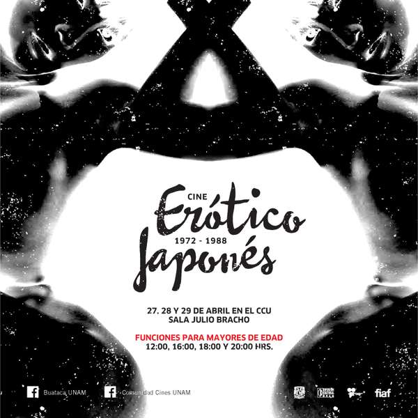 CulturaUNAM's tweet photo. #Enbreve: Ciclo de #CineEróticoJaponés en la Sala Julio Bracho del CCU. Invita: @ButacaUNAM https://t.co/KqJkiPTT4w
