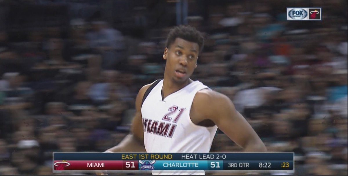 RESTING UP!  Hassan Whiteside sat out practice w/ a thigh bruise, expects to play Game 4...bit.ly/26mh5qb?utm_me… https://t.co/ZikkDVVn32