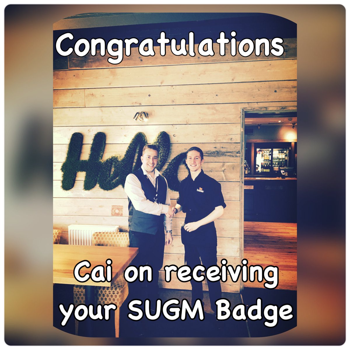 Congratulations to Cai on receiving his SUGM badge. Truly well deserved.<a href="/WeAreSUGM/">WeAreSUGM</a> <a href="/elizadbrooks/">Eliza Brooks</a> @Valerie_WHR