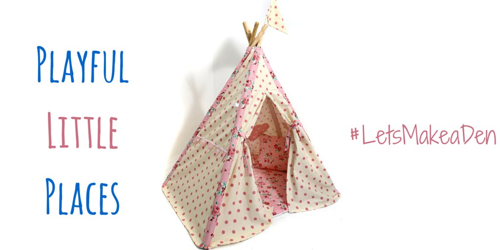 PlayfulPlaces's tweet photo. The sun's shining (sometimes) so we're celebrating with our Strawberries &amp; Cream teepee! #handmadehour  https://t.co/DfM1m9fiS5