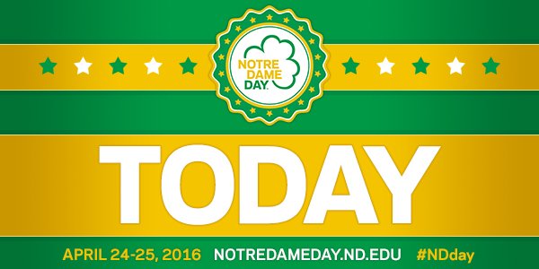 It is here. This is not a drill! #NDday is here. See you on notredameday.nd.edu at 6:42 pm ET!
