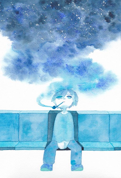 青いイラストのtwitterイラスト検索結果 古い順