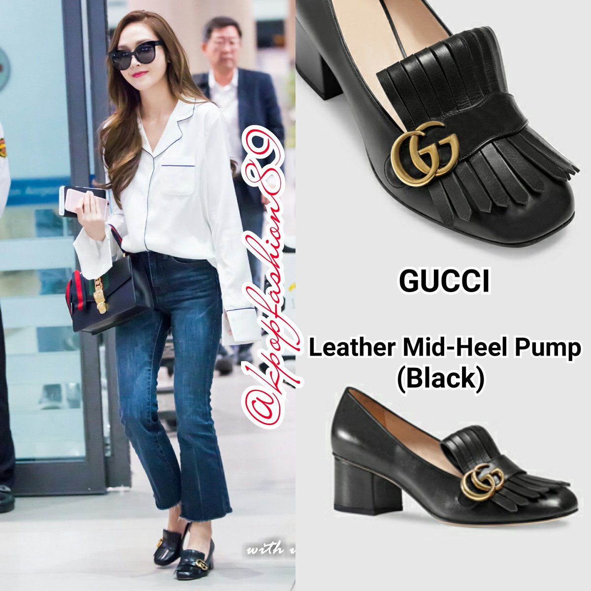 gucci mid heel pump