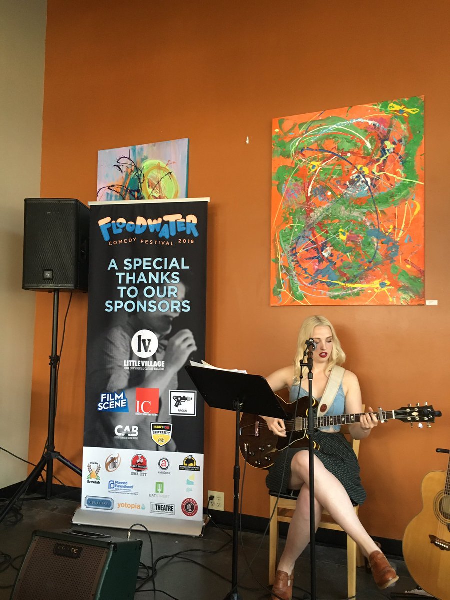FloodwaterFest's tweet photo. Come check out some sweet tunes thanks to Liz Moen and some nice foods @HighGroundCafe!! https://t.co/V40wKm7W7r
