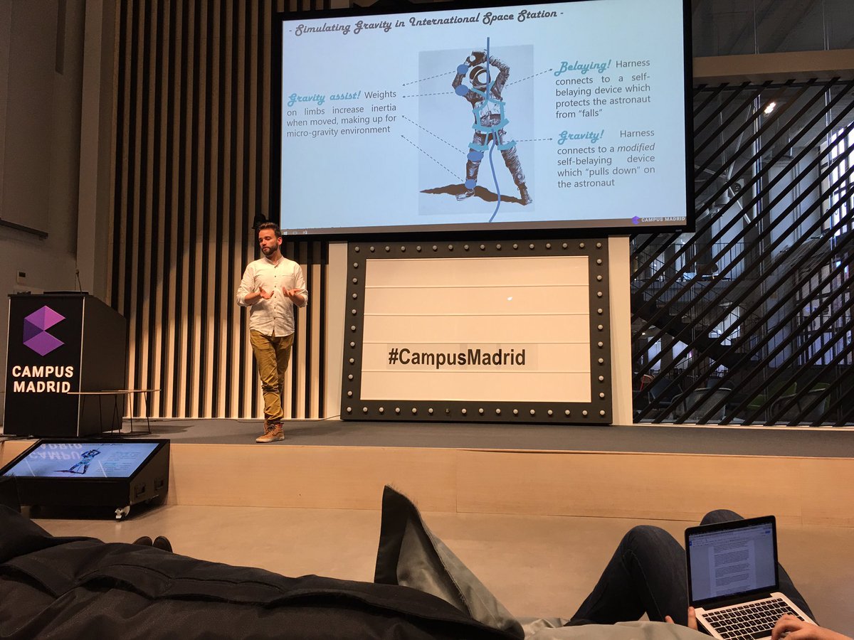 SpaceAppsSpain's tweet photo. Belaying on the #ISS #SpaceApps #SpaceAppsChallenge #CampusMadrid https://t.co/qIvXfBEEKt