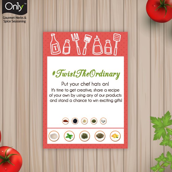 On1yfoods's tweet photo. @Contest_Hub Can you #TwistTheOrdinary? Take part &amp; #win big - https://t.co/P80752aZDC #contest #ContestAlert https://t.co/E7Q3JsKYVb