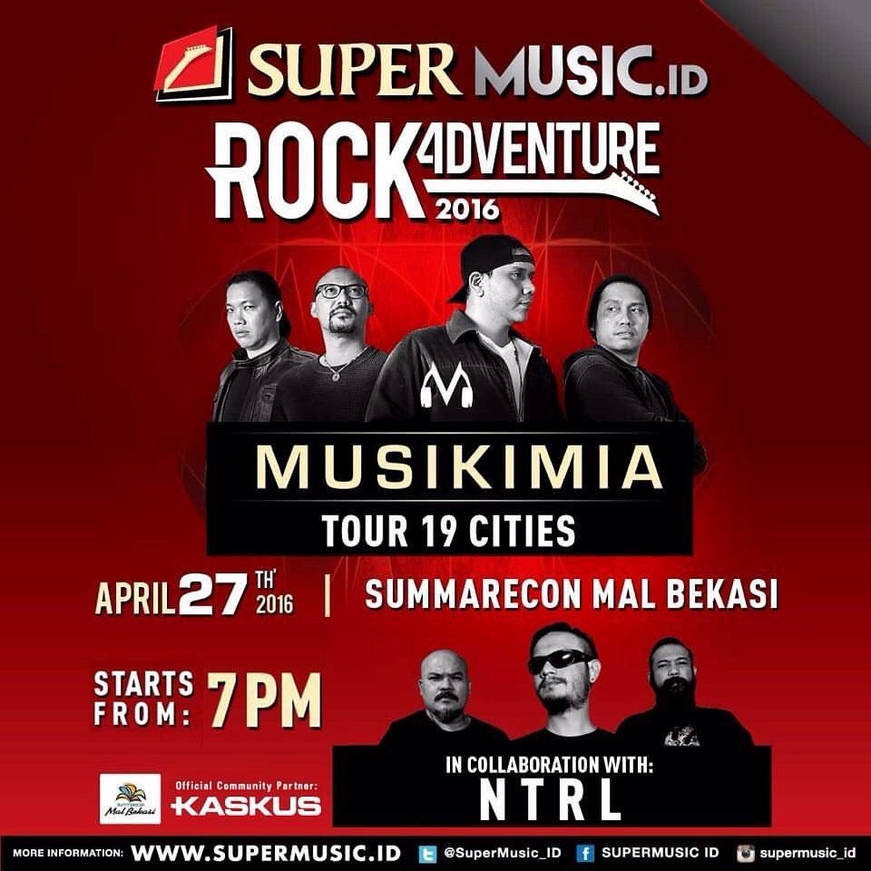 NTRL_official's tweet photo. RT @SeputarEvent: 27 Apr 2016 #RockAdventure2016 w/ @musikimia &amp; @ntrl_official at Summarecon @malbekasi  https://t.co/YlvfpWuEpi