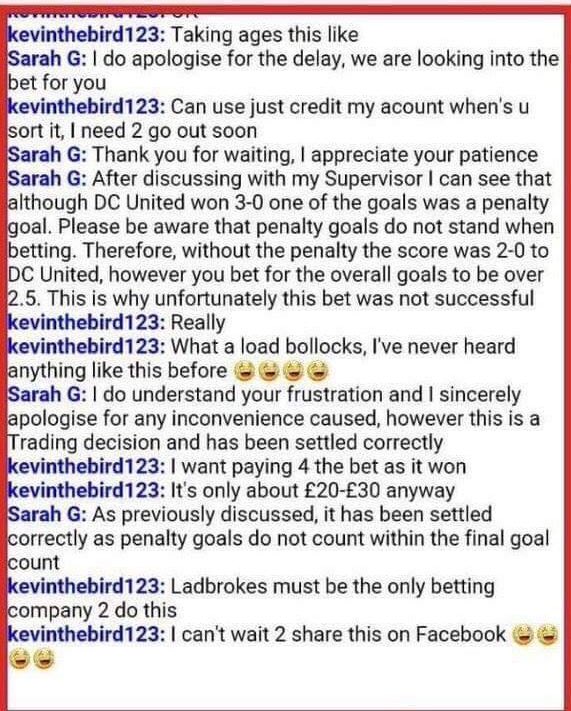 TippingTony's tweet image. I've heard some bullshit in my time, but a penalty not counting as a goal in betting??? Realllllly Ladbrokes????