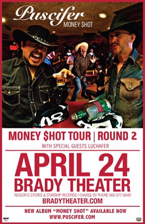 circlepit78's tweet photo. PUSCIFER TONIGHT! LETS GO TULSA! #bradytheater #Puscifer #Maynard #mjk #MaynardJamesKeenan #maynardtool https://t.co/LRsbAmSi4b