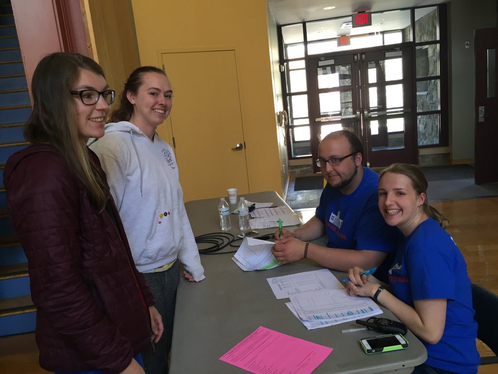 HamiltonResLife's tweet image. Emily and Adam are hard at work checking in our Junior class friends!
