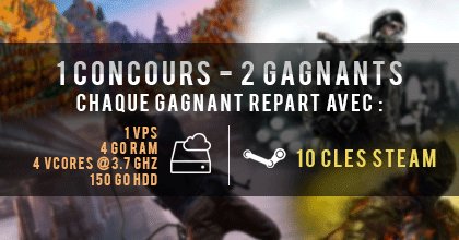 bisrokie (@bisrokietm) on Twitter photo CONCOURS !
Gagne 2x VPS + 20 clés Steam ! (2 gagnants).
#RT + Follow <a href="/SparkleHost_EU/">SPARKLEHOSTING.CH</a> !
Tirage le 04/05 ! CONCOURS !
Gagne 2x VPS + 20 clés Steam ! (2 gagnants).
#RT + Follow <a href="/SparkleHost_EU/">SPARKLEHOSTING.CH</a> !
Tirage le 04/05 !