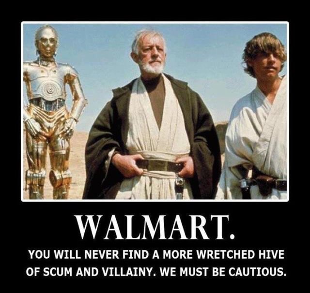 BobaFettANHSE's tweet photo. For the record Boba Fett loathes WalMart with all his Mando heart 😬 - the greed must stop people! https://t.co/zTHNWbU2M1