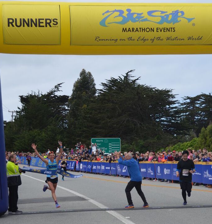 BSIMEvents's tweet photo. A joyful Magdalena Boulet crossing the finish line today. She was the 1st woman &amp; 2nd overall to complete #BSIM! https://t.co/mxMlMJZ3Sb