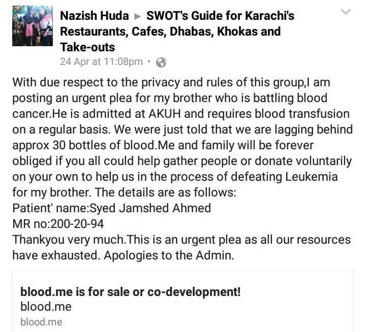 Tariq_Vaid's tweet image. #BloodHelp | Please spread the word!!!!!

#Pakistan #PMLN #PTI #PPP #MQM #JI