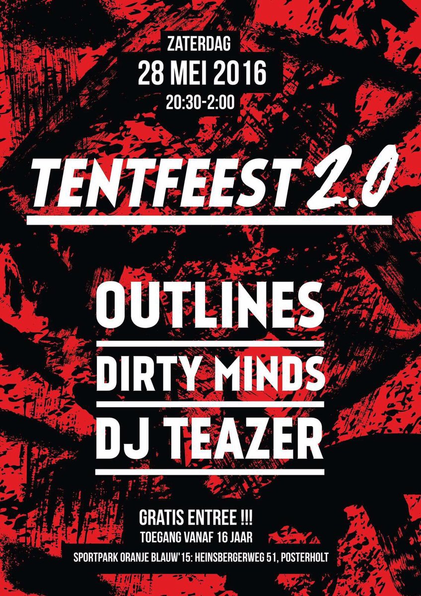 Tentfeest 2.0 - 28 mei - sportpark Posterholt