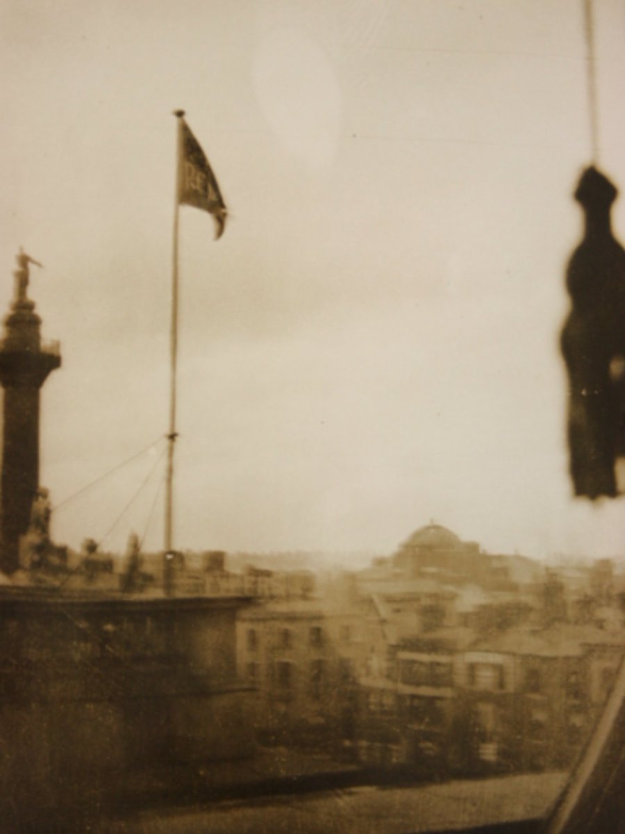 IrishRepubIic's tweet image. The Irish Republic flag which was hoisted alongside the Tricolour over the GPO 100 years ago today #EasterRising