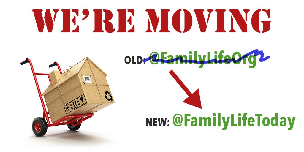 FamilyLifeOrg's tweet image. We're Moving! Follow us at our new address: @FamilyLifeToday
For the latest marriage tips, help, resources, &amp;amp; more!