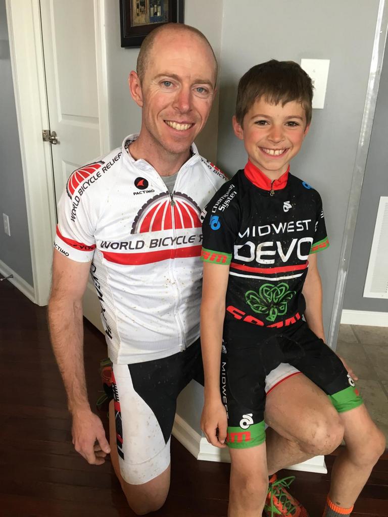 amydfrizzell's tweet photo. Boys r back from @midwestdevo training camp, caked n mud. #prointraining #futureofcycling #fitlivin @Frishizzle https://t.co/9xb19f3Qjg