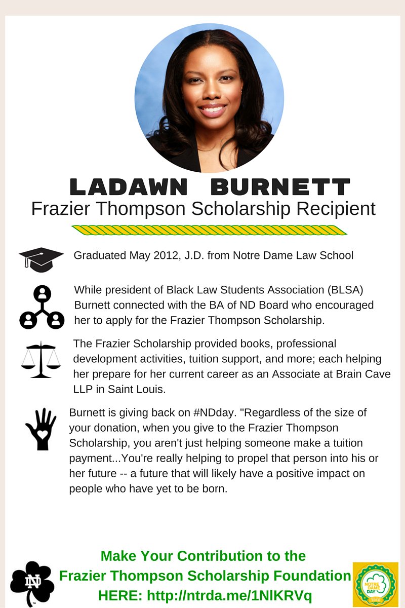 Black_ND's tweet photo. Still trying to figure out what to contribute to on #NDday...MEET 2012 Frazier Thompson Scholar LaDawn #BAofND https://t.co/YEwJ3Q7C3E