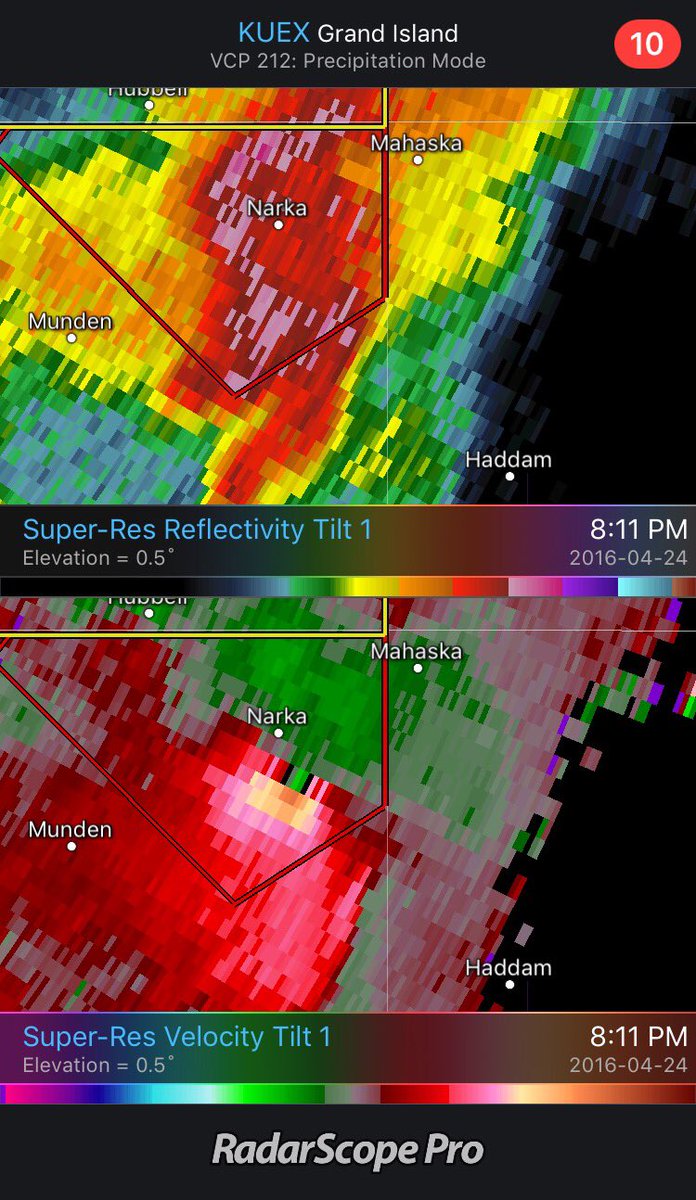 daynavettese's tweet photo. 7:15pm CT - #Narka & #Mahaska, KS, strong rotation headed your way #kswx https://t.co/FHBcUDPaPm
