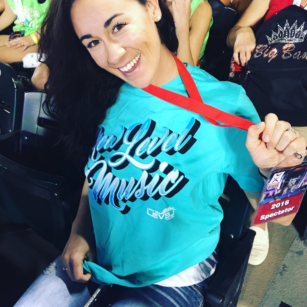 Here is Caroline from the <a href="/New_Level_Music/">WE HAVE MOVED TO @NEWLEVELMUSIC</a> office wearing her #newlevelgear! #wholenewlevel