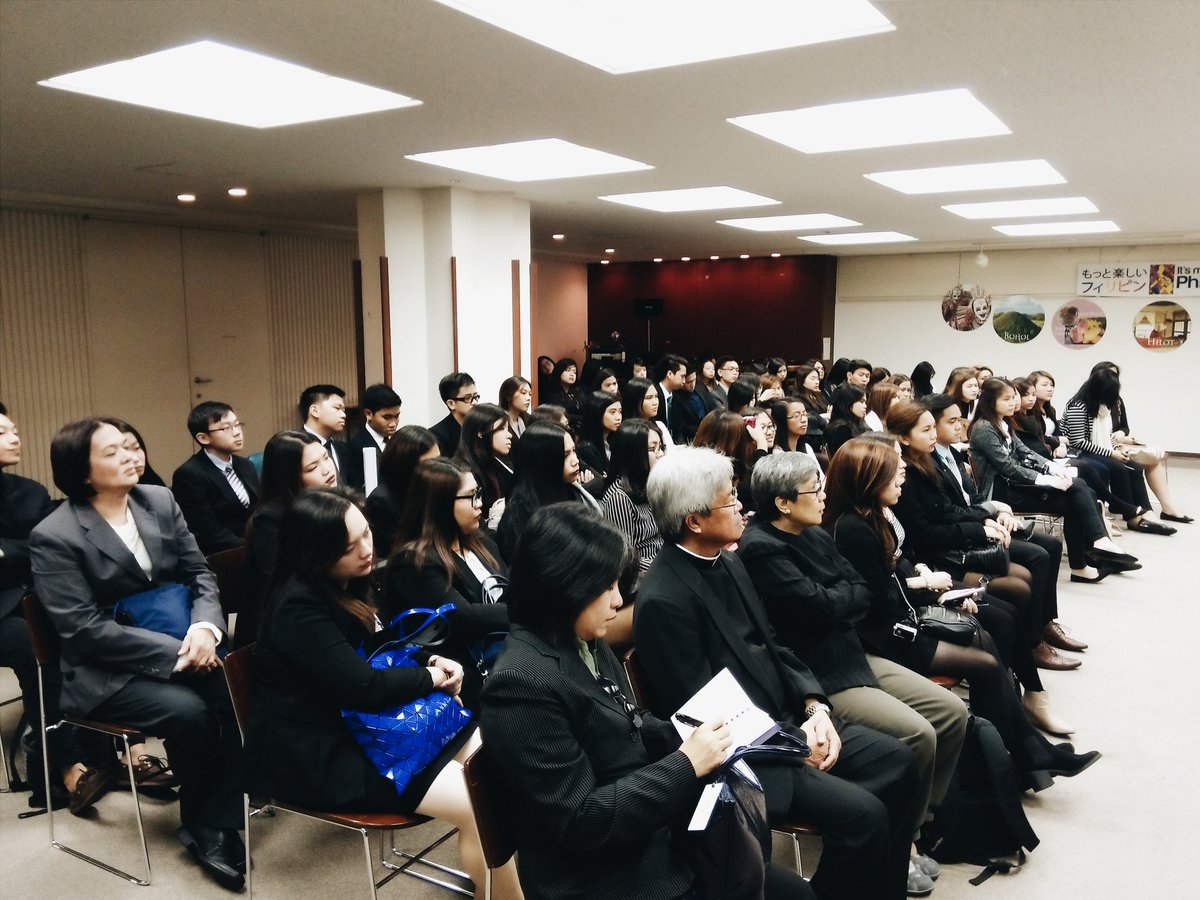ustjfinex's tweet photo. UST-Finance 4th year students having a brief seminar in the Philippine Embassy in Japan #VIIIYearsofExcellence https://t.co/qt0jdw2XKF