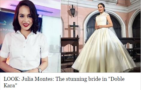 ABSCBN's tweet photo. LOOK: Julia Montes, the stunning bride in Doble Kara The Wedding https://t.co/3MLZcLHg2p