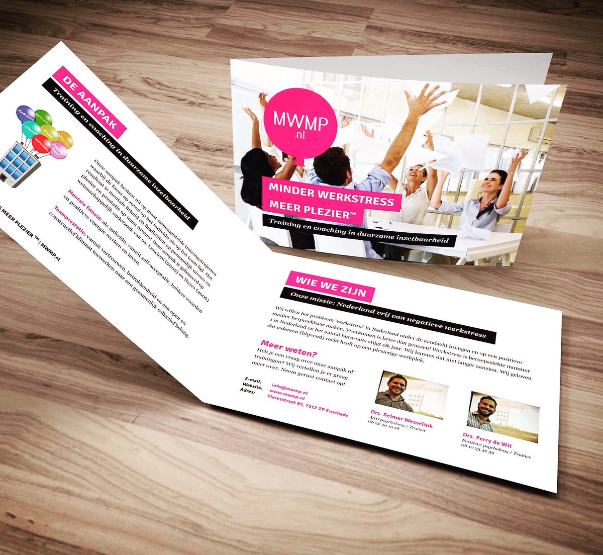 Nieuwe folders voor @MWMP_nl 
Minder werkstress, meer werkplezier #datissterk #enschede #mwmp