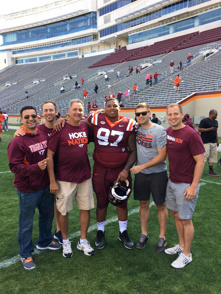 coachswope22's tweet image. The #VTSquad #SpringGame2016  
... Record breaking crowd #44,700 
#ThisIsHome #SacksBurg ...with #BigTimmy 🦃