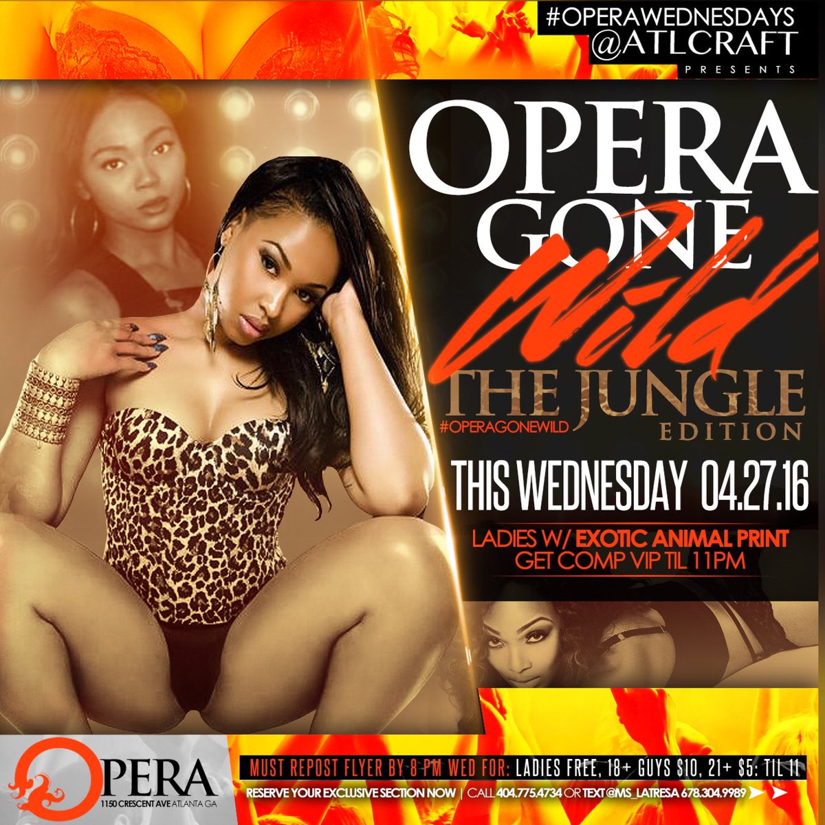 ATLPartyPlug's tweet photo. #OperaGoneWild Wednesday Night ‼️ Ladies W/ Exotic Animal Print Get Comp V.I.P Til 11pm https://t.co/DjrhAt3FjJ