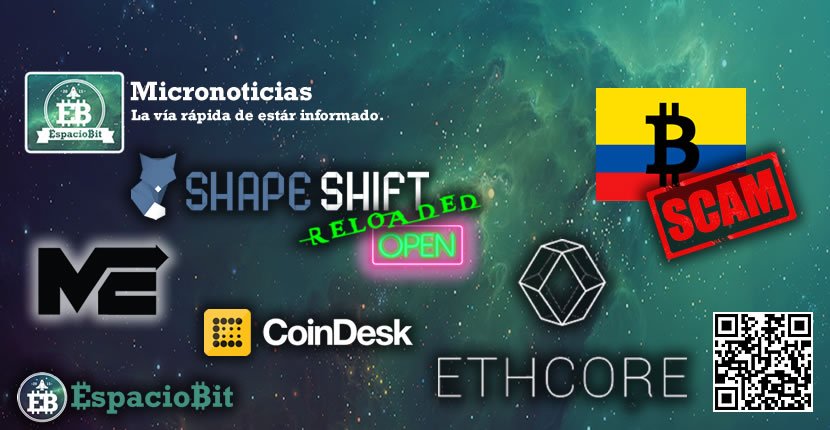ESPACIOBITVE's tweet photo. Micronoticias: Noticias Breves hasta hoy 24-04-2016 https://t.co/U14q2ZOUC4 #PossibleScam #ETHCORE #ShapeShift https://t.co/raMJbLvMLJ
