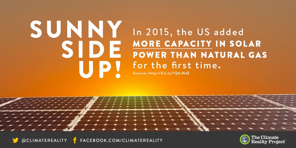 ClimateReality's tweet photo. This isn’t going to go over easy with Big Polluters. Retweet if solar power gives you #ClimateHope! https://t.co/J5Fc8xCYge