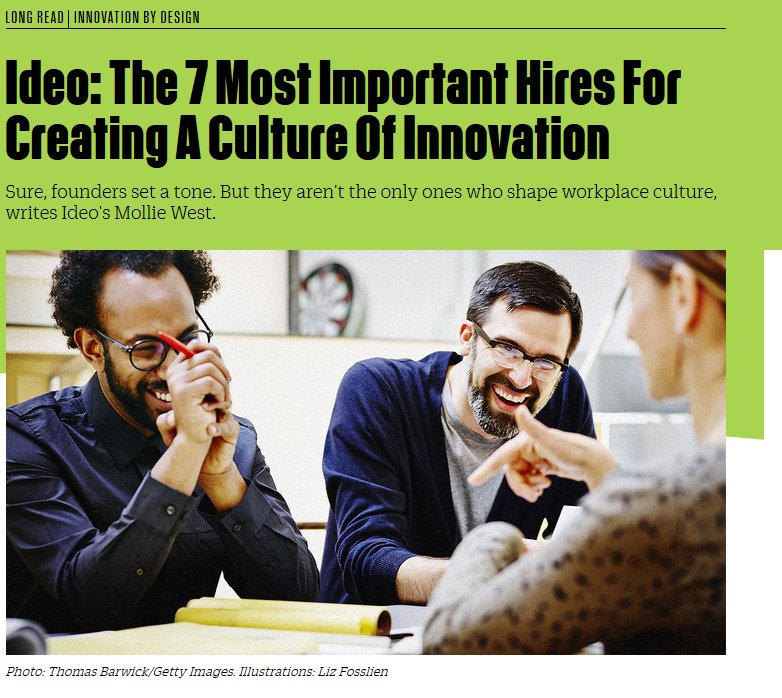 Ideo: The 7 Most Important #Hires For #Creating A #Culture Of #innovation bit.ly/1YPIRFP