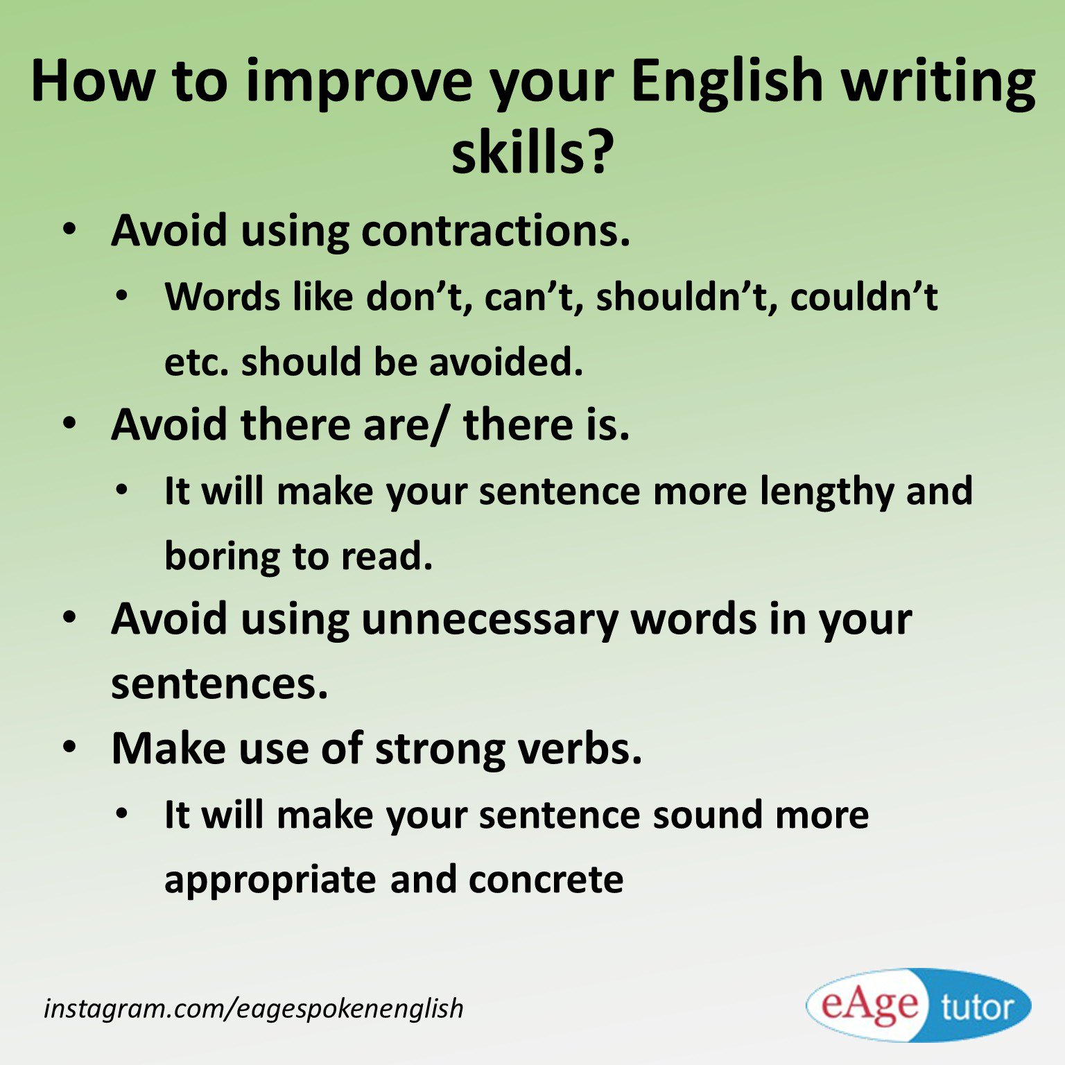 writing skills in english